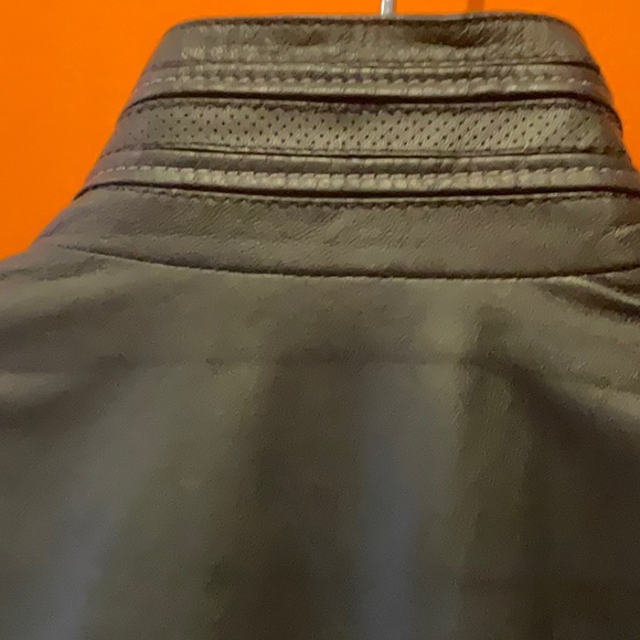 LEATHER WORLD Lamb Leather Black Bomber Jacket sz 3XL - Picture 11 of 14